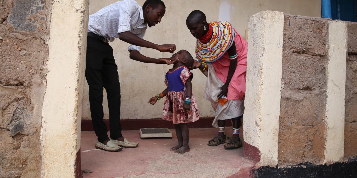 A clinician vaccinating a child in Samburu County. PHOTOS/ Lameck Ododo
