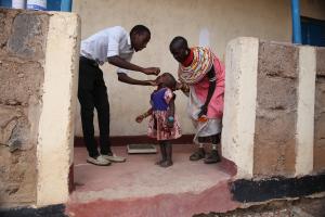 A clinician vaccinating a child in Samburu County. PHOTOS/ Lameck Ododo